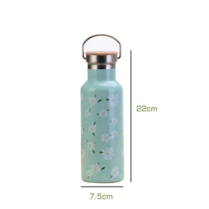2024 bouteille d'eau en acier inoxydable école en plein air sport large bouche isolé sous vide thermique 17oz flacon bouteille avec couvercle en bambou - Product Image 2