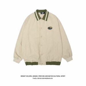 Chaqueta Universitaria de Béisbol Holgada de Estilo Casual Americano para <span class=keywords><strong>Hombre</strong></span> y Mujer, <span class=keywords><strong>Primavera</strong></span>-Otoño <span class=keywords><strong>2021</strong></span>, con Capucha y Tela Personalizada - Product Image 2