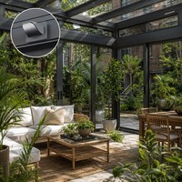 Portes coulissantes modernes en alliage d'aluminium et verre pour véranda, verre trempé double triangulaire Low-E, écologiques, pour résidences et hôtels