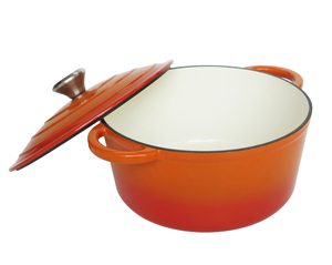 <span class=keywords><strong>Cocotte</strong></span> <span class=keywords><strong>en</strong></span> <span class=keywords><strong>fonte</strong></span> émaillée avec couvercle à cercles concentriques pour conserver efficacement les jus et l'humidité - Product Image 3
