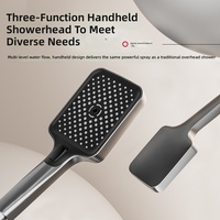 Ensemble de douche pluie 4 fonctions à touches piano avec douchette, mitigeur eau chaude et froide, affichage numérique LED moderne pour salle de bain