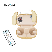 Alat Bantu Dengar Flysound Harga Terjangkau 36 Kanal Mini OTC RIC Isi Ulang Bluetooth untuk Lansia Tuli