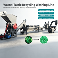 Ligne complète de lavage de bouteilles PET, usine de recyclage des flocons de plastique PET usagés pour les bouteilles d'eau minérale