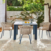 Modernes Outdoor-Esszimmer-Set, Aluminiumrahmen, Wasserfeste und Sonnenbeständige Gartenmöbel für Garten & Gewerbe