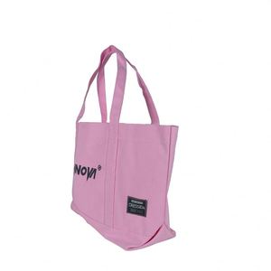 Grand sac fourre-tout en toile réutilisable et robuste pour les courses, avec logo personnalisé imprimé et motif lettres - Product Image 3