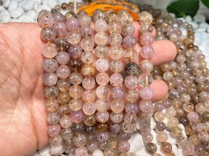 ลูกปัดเพชรเฮอร์คิเมอร์สีรุ้งธรรมชาติ รูปทรงกลมเรียบ ขนาด 6 มม. 8 มม. 10 มม. สำหรับทำเครื่องประดับ - Product Image 2