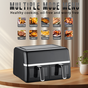 Новая двойная цифровая воздушная фритюрница с сенсорным экраном Цифровая глубокая умная воздушная фритюрница 9 л - Product Image 4