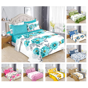 Luxury Bedding Sets Plant <strong>Floral</strong> Patterns 6PCS <strong>Fitted</strong> <strong>Sheet</strong> King Size Bed <strong>Sheet</strong> Wholesale Cheap Price - Product Image 2