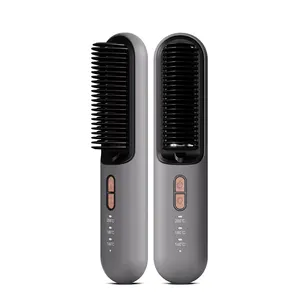 2023 New Product Anion Straightener Hair Wireless Straightening Hair Brush Portable Ceramic Straightener Hot Comb