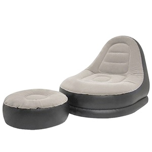 Custom Flocked Inflatable <strong>Recliner</strong> <strong>Chair</strong> With <strong>Footstool</strong> Lightweight Large Garden Sofa for Outdoor Home Furniture - Product Image 1