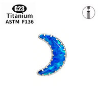 Piercing de Titanio ASTM F136, Forma de Corazón, Marquise, Pera, con Ópalo Incrustado, Labret, Piercing para Labio, Oreja, Tragus, Hélix, Joyería Corporal