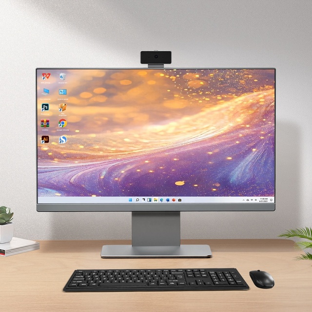 Factory 23.8 Inch LCD All-In-One PC with Built-In DVD Monoblock Capacitive Touch I3 I5 I7 Processor All-in-One Desktop