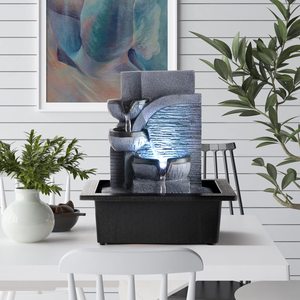 Ev ofis gevşeme şelale kapalı masaüstü çeşme dekor masa su çeşmesi ile Led ışık - Product Image 2