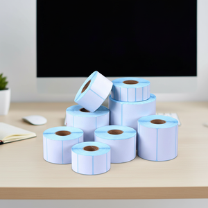 Papel Autoadhesivo de Vinilo con Revestimiento de Agua, 80gsm, Base Amarilla, Etiquetas de Advertencia Troqueladas de 48mm para Embalaje - Product Image 1