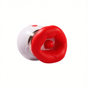 Vibrateur mammaire First Kiss en silicone ABS avec contrôle par bouton, pour succion et vibration, jouet sexuel pour masturbation, rouge, rose, jaune, violet, bleu - Product Image 1