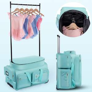 Échantillon gratuit : Sac de voyage à roulettes pour enfants, idéal pour les compétitions de danse, avec porte-vêtements intégré et chariot à bagages étanche - Product Image 4