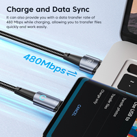 Câble de données haute puissance Toocki 6A à courant élevé, compatible avec la charge rapide pour plusieurs téléphones, avec un design SR durable