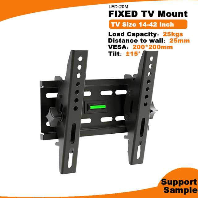 ODM/OEM Black Flat TV Wall Mount for Most 14-42 Inch Low Profile Tilt Wall Mount TV Bracket with Max VESA 200x200mm
