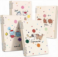 Cuaderno de Papel Offset 120P A5 Kawaii con Rayas, Cubierta de PP, Tapa Gruesa, Impresión Personalizada Promocional para la Escuela y la Oficina