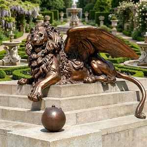 Magnífica Estatua <span class=keywords><strong>de</strong></span> León Alado <span class=keywords><strong>de</strong></span> Bronce Fundido a Mano - Escultura Emblemática <span class=keywords><strong>de</strong></span> Estilo San Marcos Veneciano, Escultura <span class=keywords><strong>de</strong></span> León <span class=keywords><strong>de</strong></span> Bronce - Product Image 3