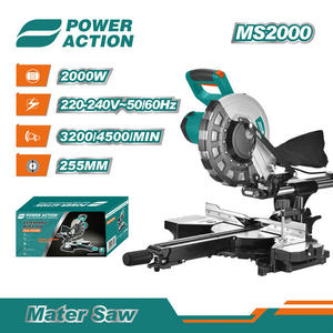 <span class=keywords><strong>Scie</strong></span> à <span class=keywords><strong>onglet</strong></span> coulissante multifonction industrielle 2400W Power Action pour usage en usine de meubles - Product Image 6