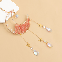 OWNSWING Améthyste Cristal Lune Suncatcher Sun Catchers Fenêtre Cristaux Carillons Vent Pendentif Paysage