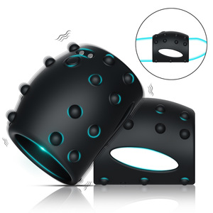 Black Silicone Vibrating Penis <b>Ring</b> for Male Sex Delay Time Enhancement - Product Image 2