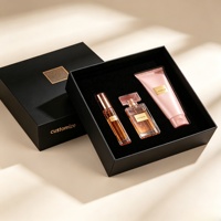 Boîte de parfum noire mate personnalisée de luxe avec logo, boîte rigide en carton avec insert en velours pour coffret cadeau cosmétique