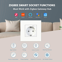 MVAVA Prise murale intelligente Wi-Fi économique avec double moniteur d'énergie, compatible Tuya APP, Google Home et Zigbee 3.0, pour l'Europe