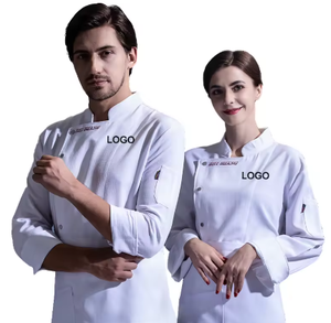 Chaquetas de Chef Unisex Personalizables, de Sarga de Algodón, Económicas, Uniformes de Trabajo para Restaurantes y Bares, Abrigos para Hombre - Product Image 3
