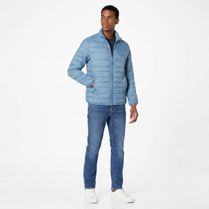 Veste matelassée en toile pour homme, design personnalisé, col montant et logo frontal, nouvelle mode hiver, couleur personnalisable, best-seller - Product Image 1