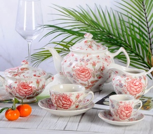 ชุดอาหารค่ำลายกุหลาบแดงอังกฤษขายดี จานเซรามิกคลาสสิก - Product Image 2
