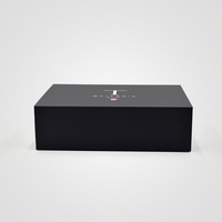 Boîtes d'emballage de présentation de montre haut de gamme personnalisées Boîtes d'expédition avec logo personnalisé et fermeture magnétique en noir mat Boîte en papier noir