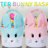 Panier de Pâques en toile T-Joy 2026 avec décoration oreilles de lapin, fait main et personnalisé, idéal pour un cadeau