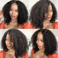 Échantillons Gratuits Perruques Brésiliennes Sans Colle Tressées en Gros Afro Kinky Curly avec Fermeture en Dentelle HD Cheveux Humains Vierges 5x5 4x4 pour Femmes Noires