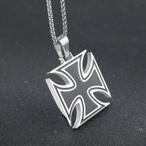 สร้อยคอจี้รูปกางเขนเคลือบสีสไตล์วินเทจ ทำจากสแตนเลส 316L และไทเทเนียม สำหรับผู้ชาย เครื่องประดับแฟชั่น - Product Image 6