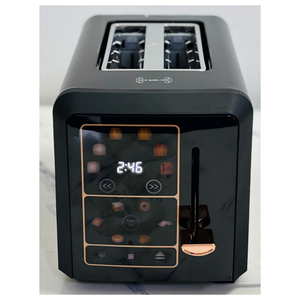 2 Slice Smart Touch Control <strong>Toaster</strong>, <strong>Black</strong> &amp; Rose <strong>Gold</strong> Digital LCD Display <strong>Toaster</strong>, 12 Preset Menu Breakfast Bread Bagel <strong>Toaster</strong> - Product Image 2