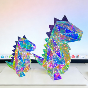 Prisme lumineux moderne irisé, animaux dinosaures, cadeaux écologiques, artisanat pour fête de remise de diplôme et anniversaire, décorations LED faites à la main - Product Image 1