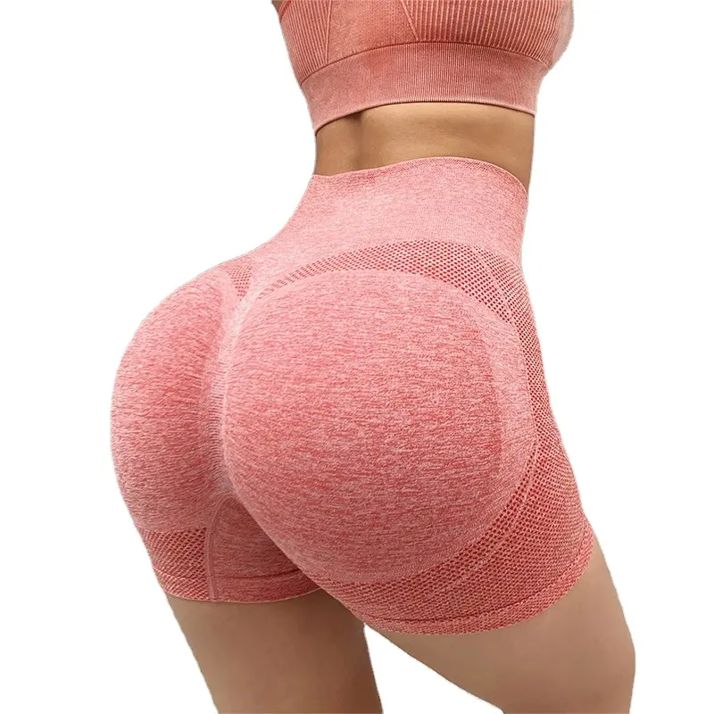 Pantalones cortos deportivos personalizados para mujer, Shorts de cintura alta, transpirables, elásticos, Peach Butt, de secado rápido para Yoga, 2022