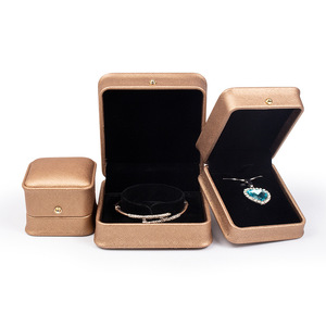New Arrival Luxury Custom Pu <b>Leather</b> Jewelry Gift Box Cross Pattern <b>Bracelet</b> Ring Necklace Jewelry Packaging Gift Box - Product Image 6