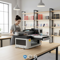 Printer UV Flatbed A1 Semi-Otomatis untuk Coasters, Mug, Kerajinan Keramik, Tahan Air, Anti Gores, Saturasi Tinggi, Instan Xp600 UV