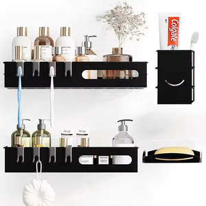 Organisateur de <span class=keywords><strong>douche</strong></span> antirouille, étagères de rangement murales pour salle de bain, <span class=keywords><strong>porte</strong></span>-<span class=keywords><strong>savon</strong></span>, égouttoir de salle de bain, support de rangement en métal avec <span class=keywords><strong>porte</strong></span>-brosse <span class=keywords><strong>à</strong></span> dents - Product Image 2