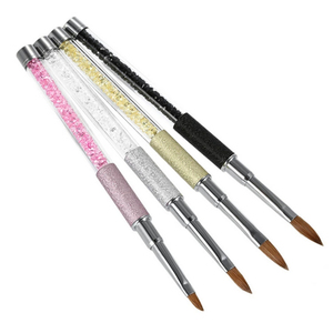 Pinceau à ongles en acrylique Kolinsky 20%-100% Taille 4 6 8 10 Manche en strass diamant avec couvercle pour nail art - Product Image 2