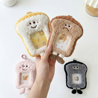 Porte-clés personnalisé en peluche mignon pour photocarte, porte-carte d'identité en forme d'animal moelleux, porte-clés Kawaii, protège-carte photo de dessin animé Kpop