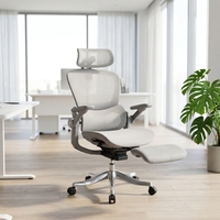 Chaise de bureau pivotante ergonomique robuste 330 lb avec dossier haut, support lombaire en maille, accoudoirs et appuie-tête réglables – Vente en gros