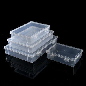 PP Transparente Rechteckige Plastik-Aktenbox Schreibtisch-<span class=keywords><strong>Organizer</strong></span> Aufbewahrungsbox mit Deckel Staubdicht Modernes Design Verschiedene Spezifikationen - Product Image 2