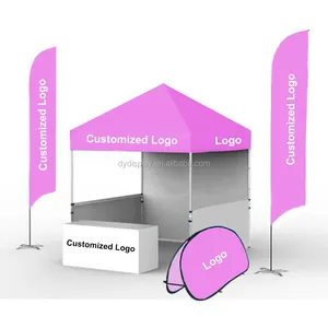 Outdoor custom large outdoor canopy tent with feather flag and table cover