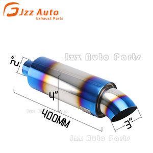 מכונית פליטה אחורית מפם שונה 2 "כדי 3" נירוסטה משתיק קצה 4 "ישר עגול אוניברסלי מירוץ - Product Image 2