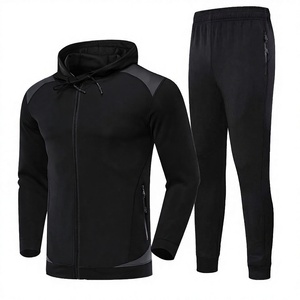 Unisex Gray Polyester/Cotton Loose-Fit Tracksuit Set Hooded Sweatshirt <b>Joggers</b> <b>White</b> Side Stripes Casual Sportswear for Adults - Product Image 4