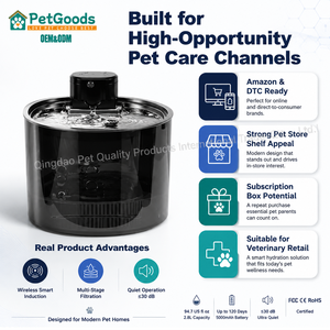 Fontanella d'Acqua Wireless per Animali Domestici da 2,8L con Vassoio in Acciaio Inox 304, Distributore Automatico Filtrato per Cani e Gatti per Casa - Product Image 2